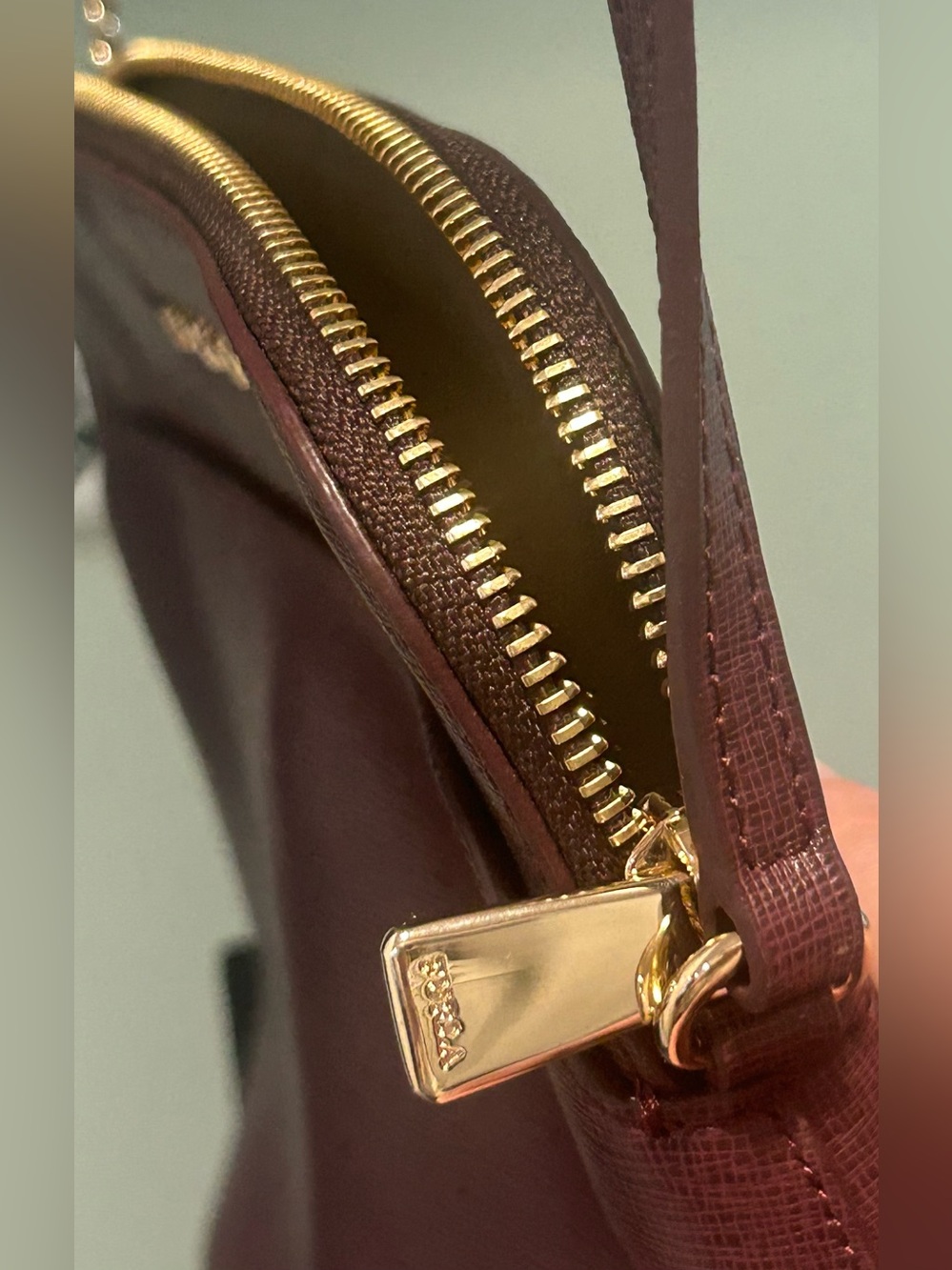 Furla Atena Small Dome Crossbody Saffiano Leather in Plum. NWT. COA Included. - Picture 12 of 15